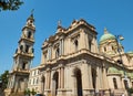 Principal facade of Santuario della Beata Vergine del Rosario. Pompei. Royalty Free Stock Photo