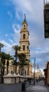 view of downtown Pompei and the Shrine of the Virgin of the Rosary of Pompei church