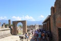 Pompei roman Forum and tourists