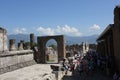 Pompei roman Forum and tourists