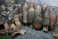 Pompeian amphorae. Pompeii (Naples - Italy) Royalty Free Stock Photo