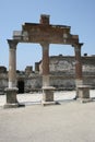 Pompeian colonnade. Pompeii (Naples - Italy) Royalty Free Stock Photo