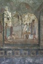 Pompeian fresco. Pompeii (Naples - Italy) Royalty Free Stock Photo