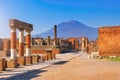 Pompeii, Campania, Naples, Italy - ruins ancient city buried under volcanic ash in the eruption of Mount Vesuvius in AD 79