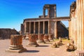 Pompeii, Campania, Naples, Italy - ruins of an ancient city buried under volcanic ash and pumice in eruption of Mount Vesuvius