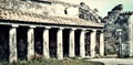 Pompeii Italy, circa 1984, ruins of a public building