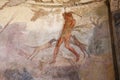 Fresco paintings on ancient Roman walls