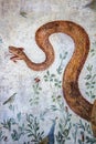 Pompeii, Italy, June 26, 2020 detail of a fresco from a Roman house Royalty Free Stock Photo