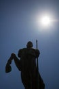 Pompeii, Italy, June 26, 2020 close-up of a statue placed in the Central Forum of the ancient Roman city