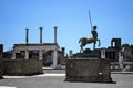 Pompeii, Italy, June 26, 2020 statue placed in the Central Forum of the ancient Roman city Royalty Free Stock Photo