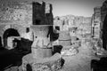 POMPEII, ITALY - MAY 04, 2022 - Millstones of a bakery in the ancient city of Pompeii