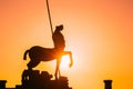 Pompeii, Italy. Statue Of Centaur On Territory Of Forum On Background Sunset Sunrise Sky Royalty Free Stock Photo