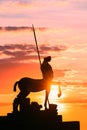 Pompeii, Italy. Statue Of Centaur On Territory Of Forum On Background Sunset Sunrise Sky Royalty Free Stock Photo