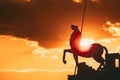 Pompeii, Italy. Statue Of Centaur On Territory Of Forum On Background Sunset Sunrise Sky Royalty Free Stock Photo