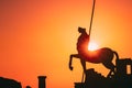 Pompeii, Italy. Statue Of Centaur On Territory Of Forum On Background Sunset Sunrise Sky Royalty Free Stock Photo