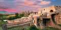 Pompeii, Italy. View From Porta Marina Showing Cliffs On City Edge And Suburban Baths