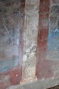 Pompeii, Italy - 09 24 2018: A Well Preserved Fresco Among the Ruin