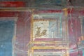 Pompeii, Italy - 09 24 2018: A Well Preserved Fresco Among the Ruin Royalty Free Stock Photo