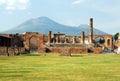 Pompeii and Mount Vesuvius Royalty Free Stock Photo