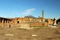 Pompeii and Mount Vesuvius in Italy before sunset Royalty Free Stock Photo