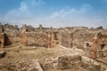 Pompeii ruins: remains of ancient houses at archeological site