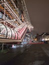 The Pompidou center, iconic deconstruction building in the city center of Paris, France