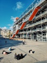 The Pompidou center, iconic deconstruction building in the city center of Paris, France