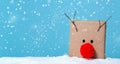 Pompom reindeer gift box