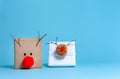 Pompom reindeer gift boxes