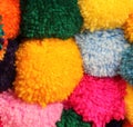 Pompoms very soft and colorful woolen Royalty Free Stock Photo