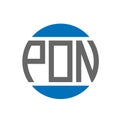PON letter logo design on white background. PON creative initials circle logo concept. PON letter design