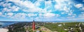 Ponce de Leon Lighthouse near Daytona Beach, aerial sunset view