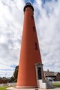 Ponce Inlet Lighthouse in Florida on a partly cloudy day Royalty Free Stock Photo