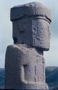 The Ponce monolith, an ancient stone carving at the Tiwanaku archaeological site near La Paz, Bolivia