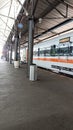 Poncol station semarang with train named kaligung Royalty Free Stock Photo