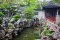 Pond ancient Yu Yuan Garden in Shanghai Royalty Free Stock Photo