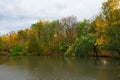 Pond in the Autumn Solacz Park. Poland, Poznan