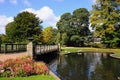 Pond and bridge in Pavilion Gardens, Buxton.