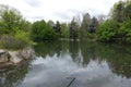 Pond in a city park at Boise, Idaho. Royalty Free Stock Photo