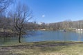 Pond in the forest park in Moscow.