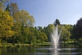 Pond with fountain in Germany