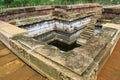 A pond in front of Hucchimalli Gudi Mad Malli`s temple , Aihole, Bagalkot, Karnataka, India.