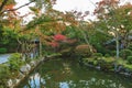 Pond and garden in Kiyomizu-dera temple at Kyoto Royalty Free Stock Photo
