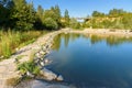 Pond in Geosfera park in Jaworzno Royalty Free Stock Photo