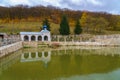 Pond in the Holy Dormition Convent. Illustrative editorial. October 24 2021, Kalarashovka Moldova Royalty Free Stock Photo