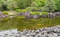Pond of Kokoen Garden near Himeji castle, Japan Royalty Free Stock Photo