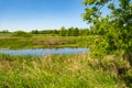 A pond in the local recreational area `Flaeming-Skate` near Berlin, Germany Royalty Free Stock Photo