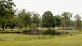 Pond in the middle of a golf course Royalty Free Stock Photo