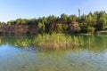 Pond in an old quarry in Grodek park in Jaworzno Royalty Free Stock Photo