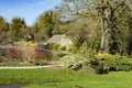 The pond and the park at bibury village of cotswolds